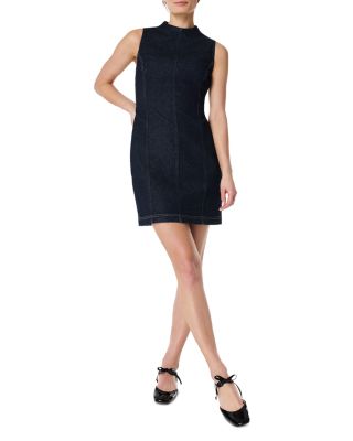 white christmas dresses Mimi Sleeveless A-Line Denim Mini Dress Medium Wash Small