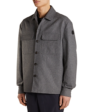 Moncler Button Up Flap Pocket Shirt In Gray