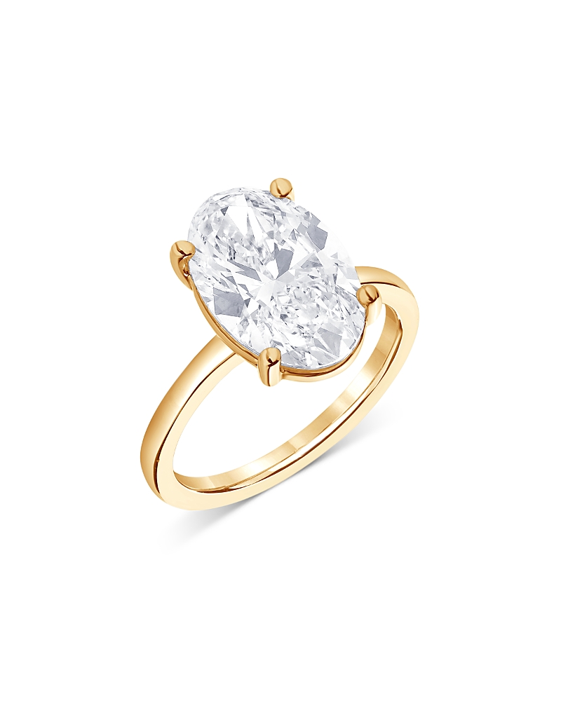 Bloomingdale's Certified Lab Grown Diamond Oval Solitaire Engagement Ring In 18k Yellow Gold, 3.50 Ct. T. W. In Gold