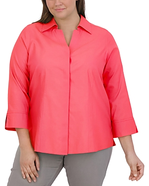 Shop Foxcroft Plus Taylor Blouse In Simply Red