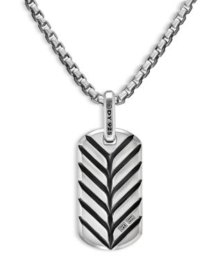 Men's Chevron Tag in Sterling Silver, 27mm