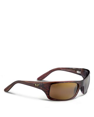 Peahi Wrap Rectangular Sunglasses, 65mm