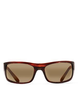 Peahi Wrap Rectangular Sunglasses, 65mm