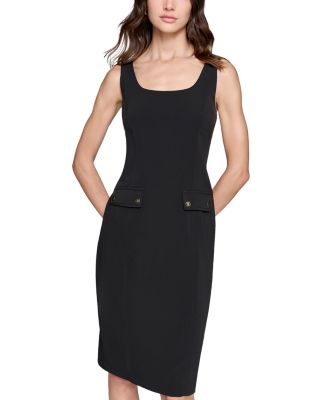 KARL LAGERFELD PARIS - Square Neck Crepe Dress