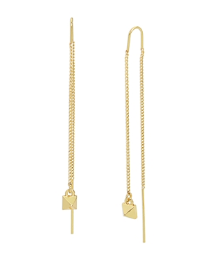 Allsaints Pyramid & Chain Threader Earrings In Gold