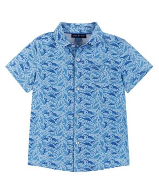 Andy & Evan - Boys' Dino Short Sleeve Buttondown Shirt - Little Kid, Big Kid