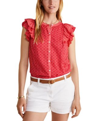 Vineyard Vines - Printed Flutter Sleeve Blouse