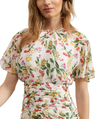 Tegan Printed Silk Dress