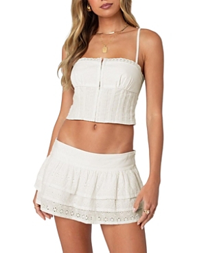 Shop Edikted Josslyn Linen Look Tank Top In White