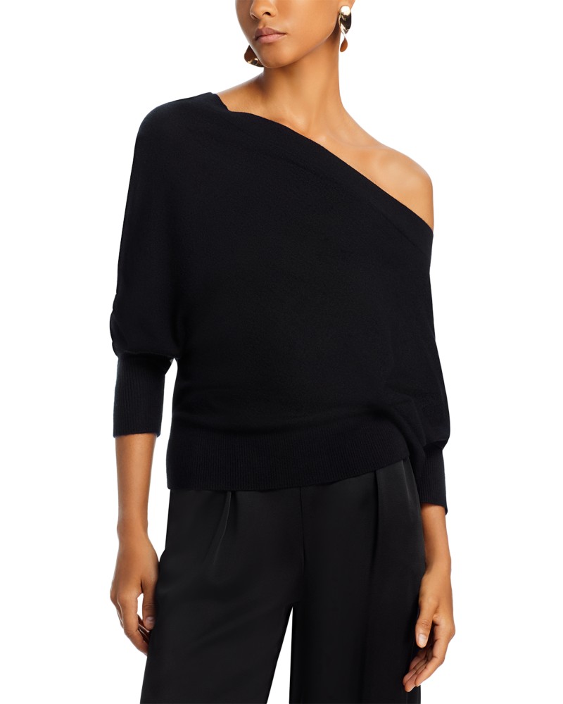 Altuzarra Grainge Cashmere Open Neck Sweater in Black