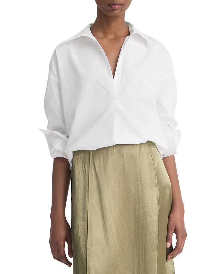 Threaded Pear Ezra Half Placket Plaid Blouse