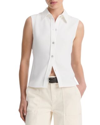 Vince Sleeveless Button Down Blouse