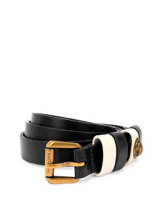 KURT GEIGER LONDON Contrast Multi Keeper Leather Belt 