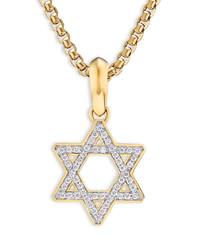 David Yurman Men's Star of David Pendant in 18K Yellow Gold with Diamonds, 0.28 tcw