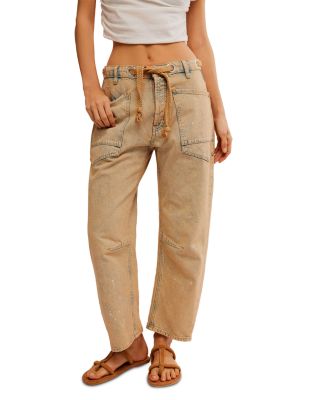 Free People - Moxie Low Slung Pull On Barrel Jeans in Cowboy