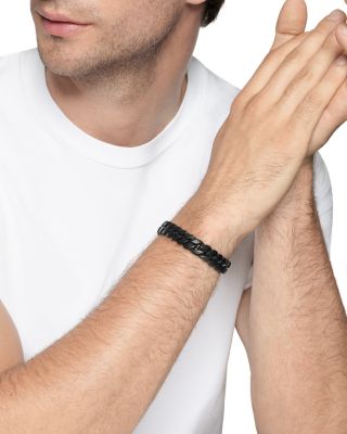 Men's Curb Chain Bracelet in Black Titanium, 11.5mm