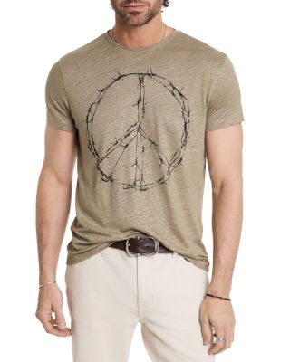 John Varvatos - Barbed Wire Peace Linen Graphic Tee