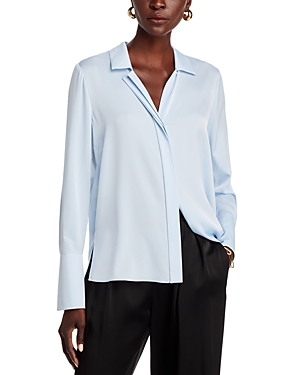 Kobi Halperin Liv Split-cuff Stretch Silk Blouse In Coast