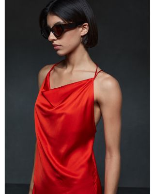 reiss red silk dress Reiss Alula