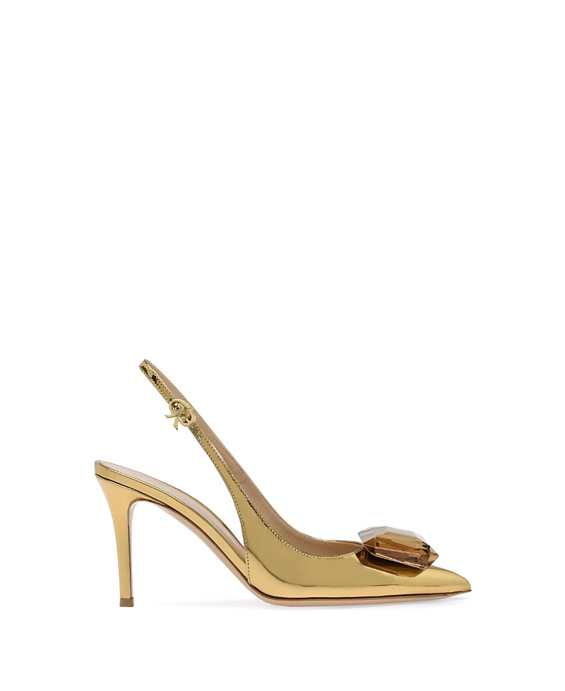 Gianvito Rossi Jaipur Sling In Gold Tone