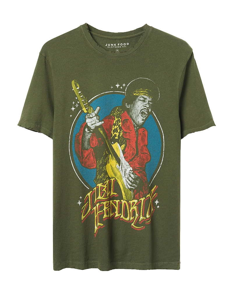 Junk Food Clothing Jimi Hendrix Vintage Tee In Kombu Green