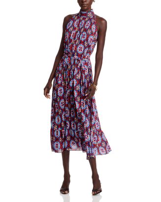 T Tahari Pleated Halter Neck Dress | Bloomingdale's