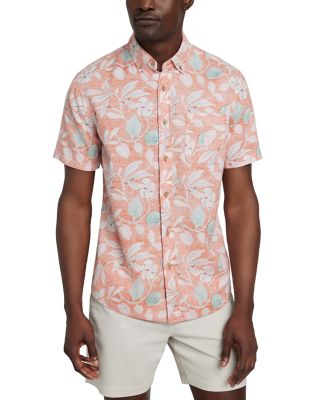 Faherty Breeze Short Sleeve Printed Button Front Shirt