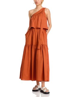 Vanessa Bruno Cora Tiered One Shoulder Dress 