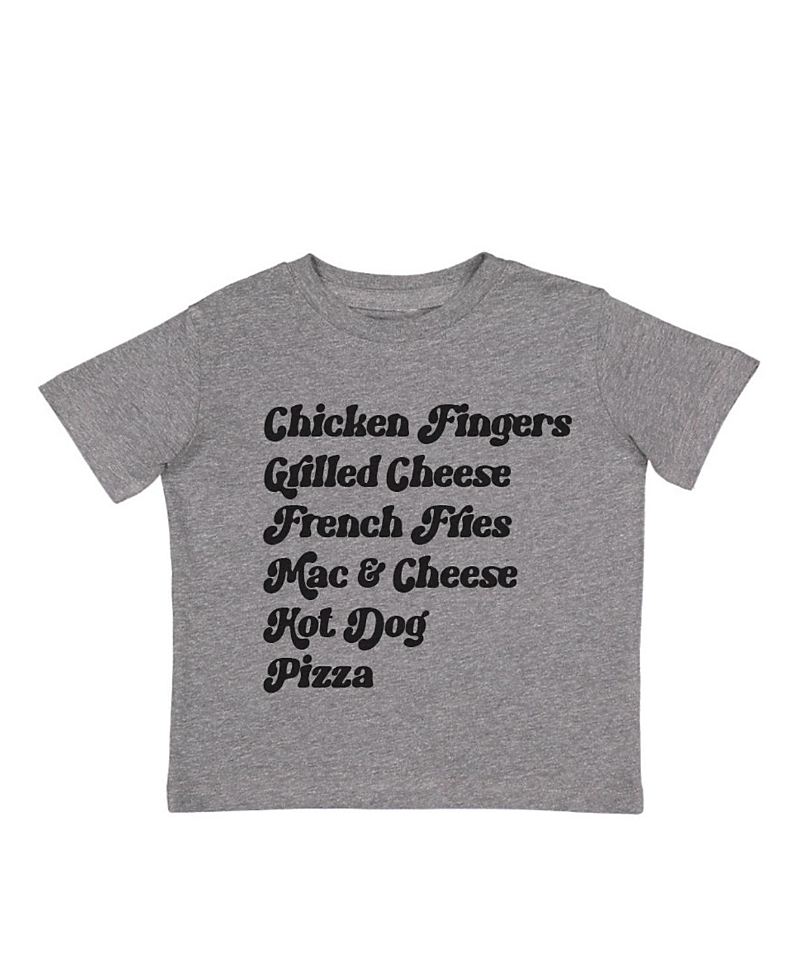 Little Chicken Unisex Menu Tee - Little Kid In Grey