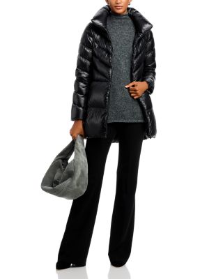 Chevron Quilted A Line Coat  