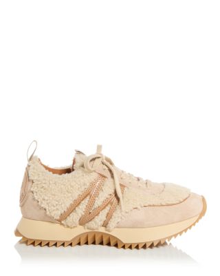 Moncler Women's Pacey Shearling Low Top Sneakers