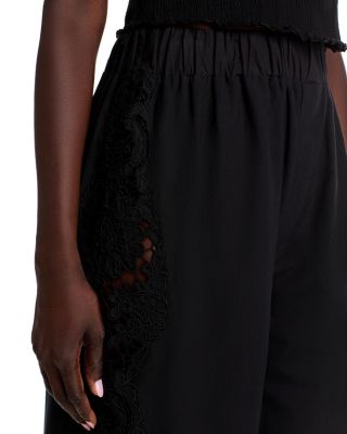 【関税込み】SEA NY ブラック Sabine 刺繍 ラウンジパンツ Sea Sabine Lace Inset Pants | Bloomingdale's