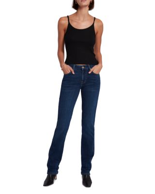 Kimmie Mid Rise Straight Leg Jeans in Rinsed Indigo