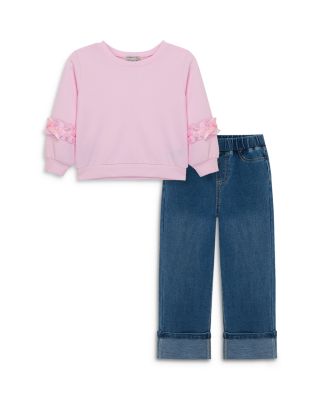 Habitual Kids - Girls' Ruffled Trim Top & Jeans Set - Big Kid