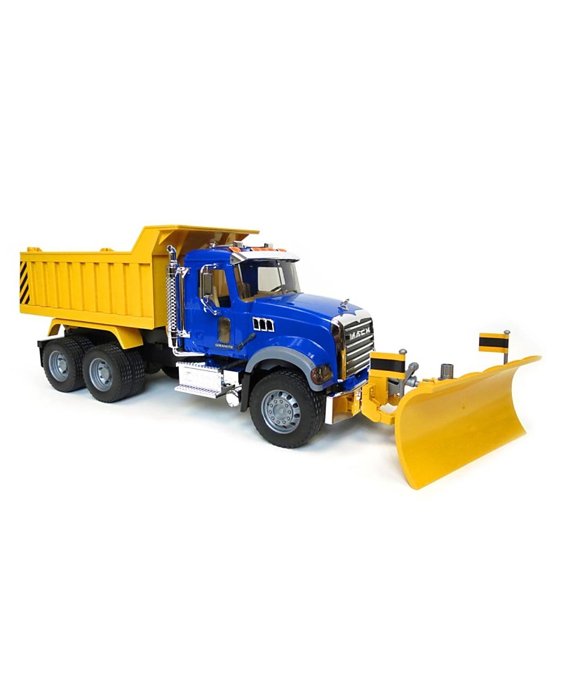 Bruder 1/16th Mack Granite Dump Truck With Snow Plow And Flashing Lights 2-7 - Ages 5-7