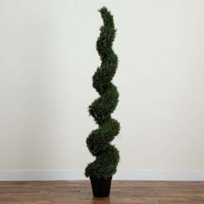 7' UV Resistant Artificial Rosemary Spiral Topiary Tree (Indoor/Outdoor)