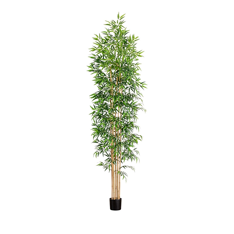 Nearly Natural 10ft. Artificial Bamboo Tree With Real Bamboo Trun In Green