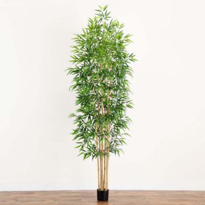 9' Artificial Bamboo Tree with Real Bamboo Trunks