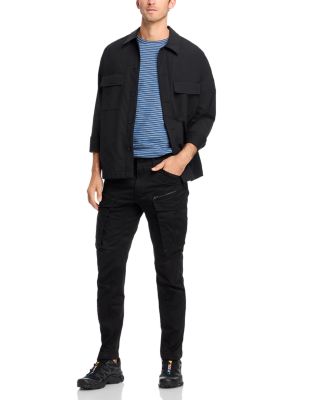 Rovic Zip 3D Regular Tapered Fit Cargo Jeans in Dark Black Brand Name
