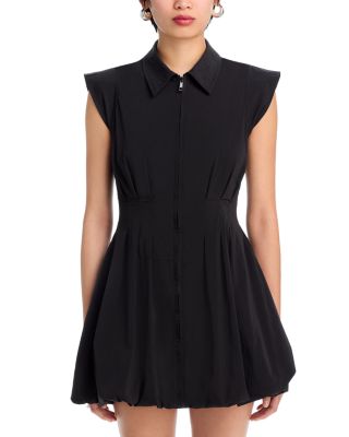 Dyanne Poplin Pleated Mini Dress
