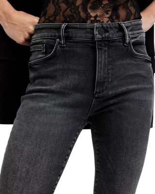 Miller High Rise Push Up Skinny Jeans in Washed Black