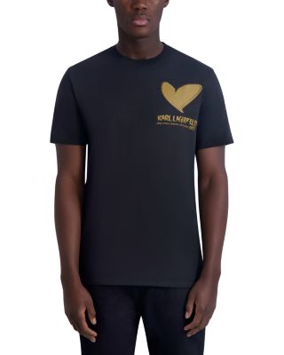 KARL LAGERFELD PARIS - Cotton Embroidered Heart Logo Graphic Tee