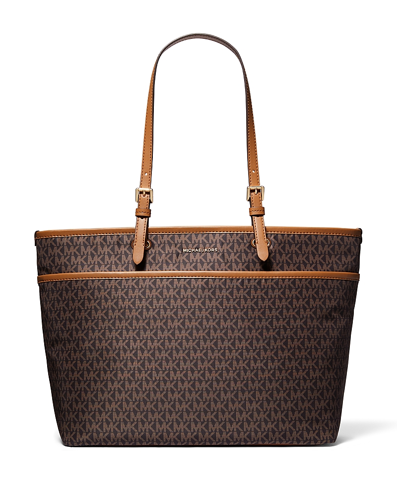 Michael Kors Michael Winston Large Top Zip Tote In Brown/acorn