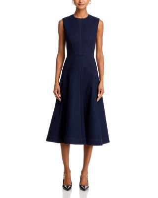 関税,送料無料Veronica Beard Karriganデニムワンピース VERONICA BEARD Karrigan paneled denim midi dress | NET-A-PORTER