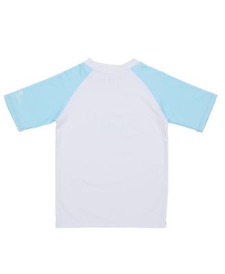  Unisex Light Blue Sleeve Sustainable Short Sleeve Rash Top-Little