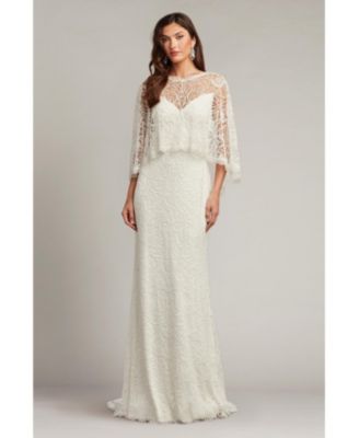 Eagen Draped Overlay Embroidered Gown
