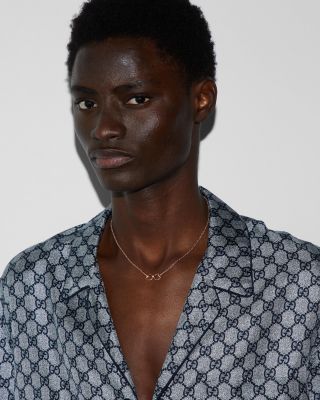 18K Rose Gold Horsebit Diamond Accented Collar Necklace, 15-16"