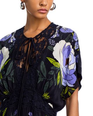 Soft Garden Lace Trim Maxi Dress