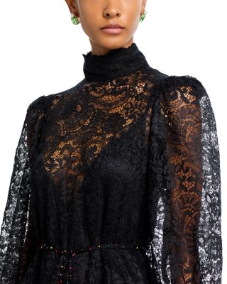 FARM Rio Belted Lace Midi Dress | Bloomingdale's Women