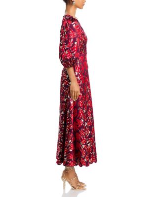 FARM Rio Bossa Banana Metallic Jacquard Maxi Dress | Bloomingdale's Women
